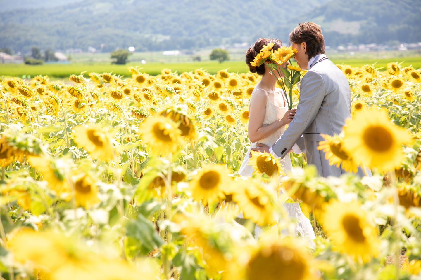 ロケフォト　夏フォト　ひまわり　フォトウェディング　