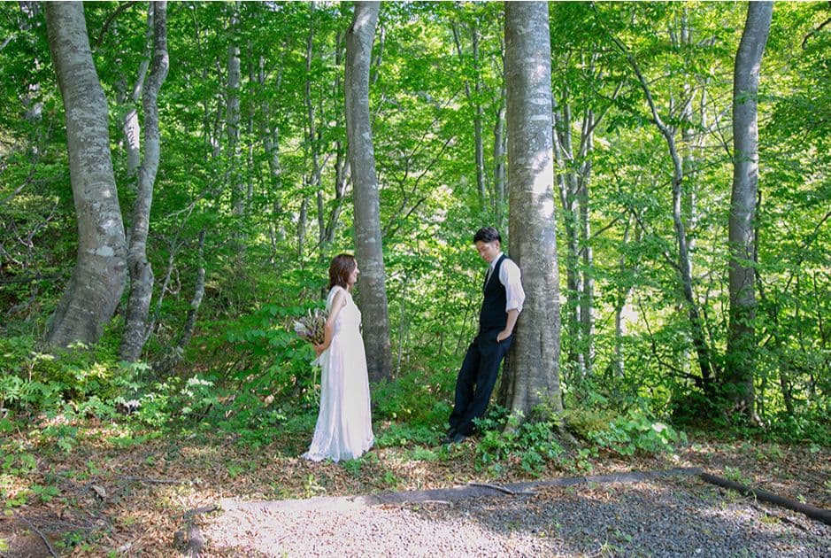 フォトウエディング ロケーションフォト 前撮り 上越写真撮り グリーン
