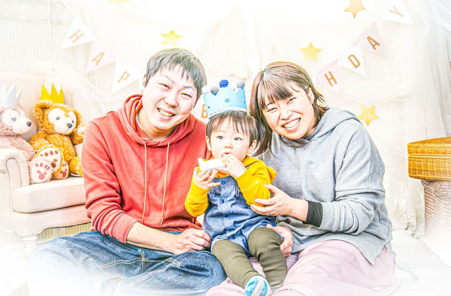 家族写真記念日撮影 お誕生日写真 スタジオ撮影 バースデーフォト