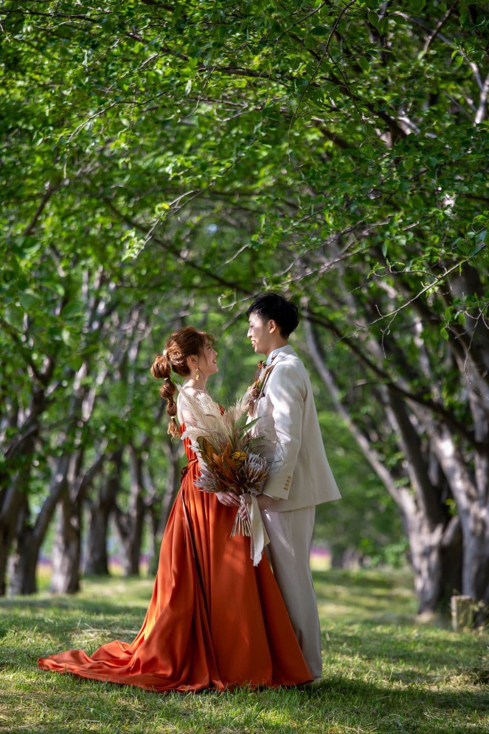 ナチュラル フォト 前撮り撮影 上越 グリーン 緑 新緑フォト 結婚式前撮り