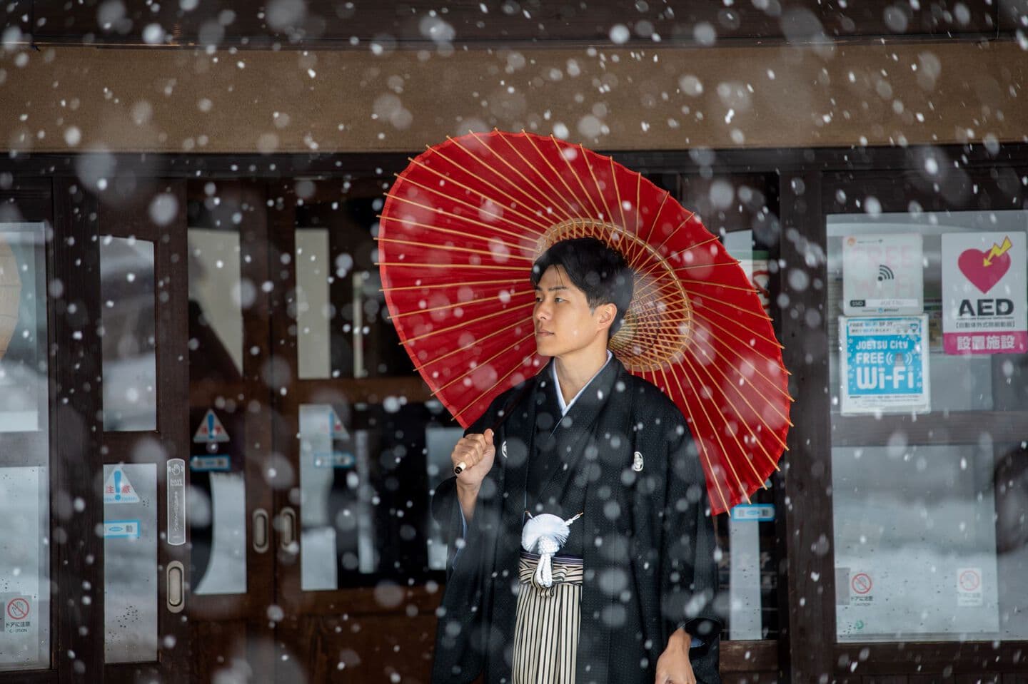 雪前撮り 和装フォト フォトウェディング 和装フォトウェディング 前撮りロケ 上越 オーツー