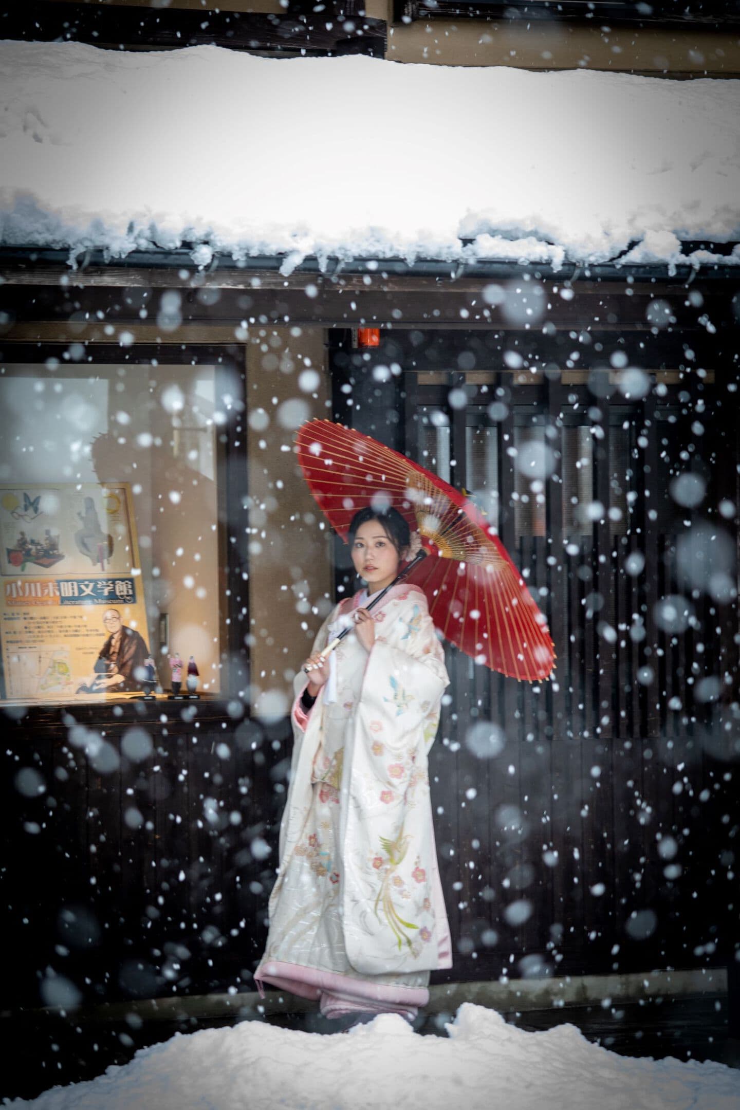 前撮りフォト 結婚式前撮り 和装 上越市 高田 雁木 冬ロケ 雪フォト オーツー 色打掛