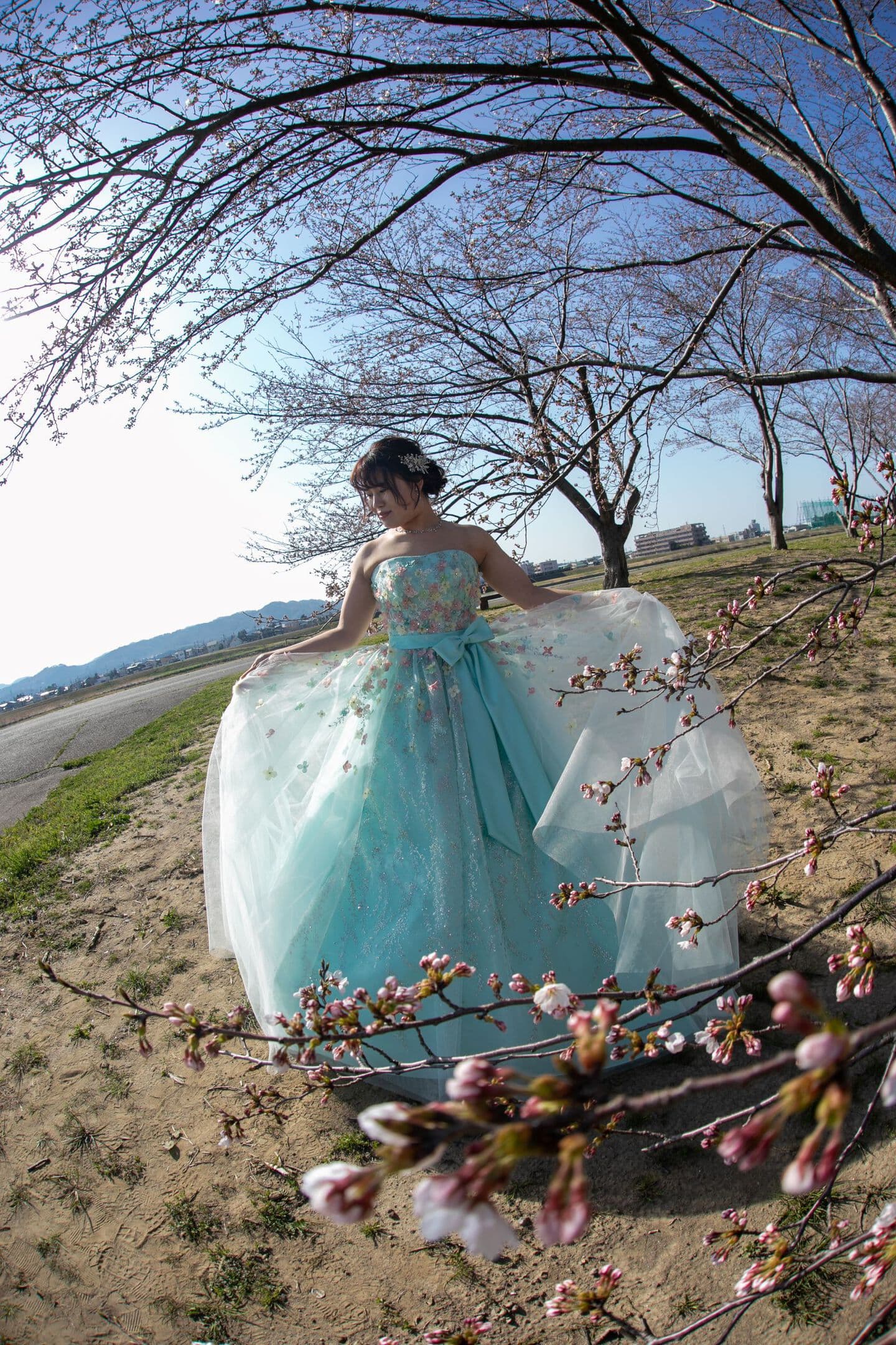 桜フォト 上越市フォトウェディング 前撮り 結婚式撮影 スタジオ撮影 フォトウェディング フォトオフィスオーツー アンジーメレ