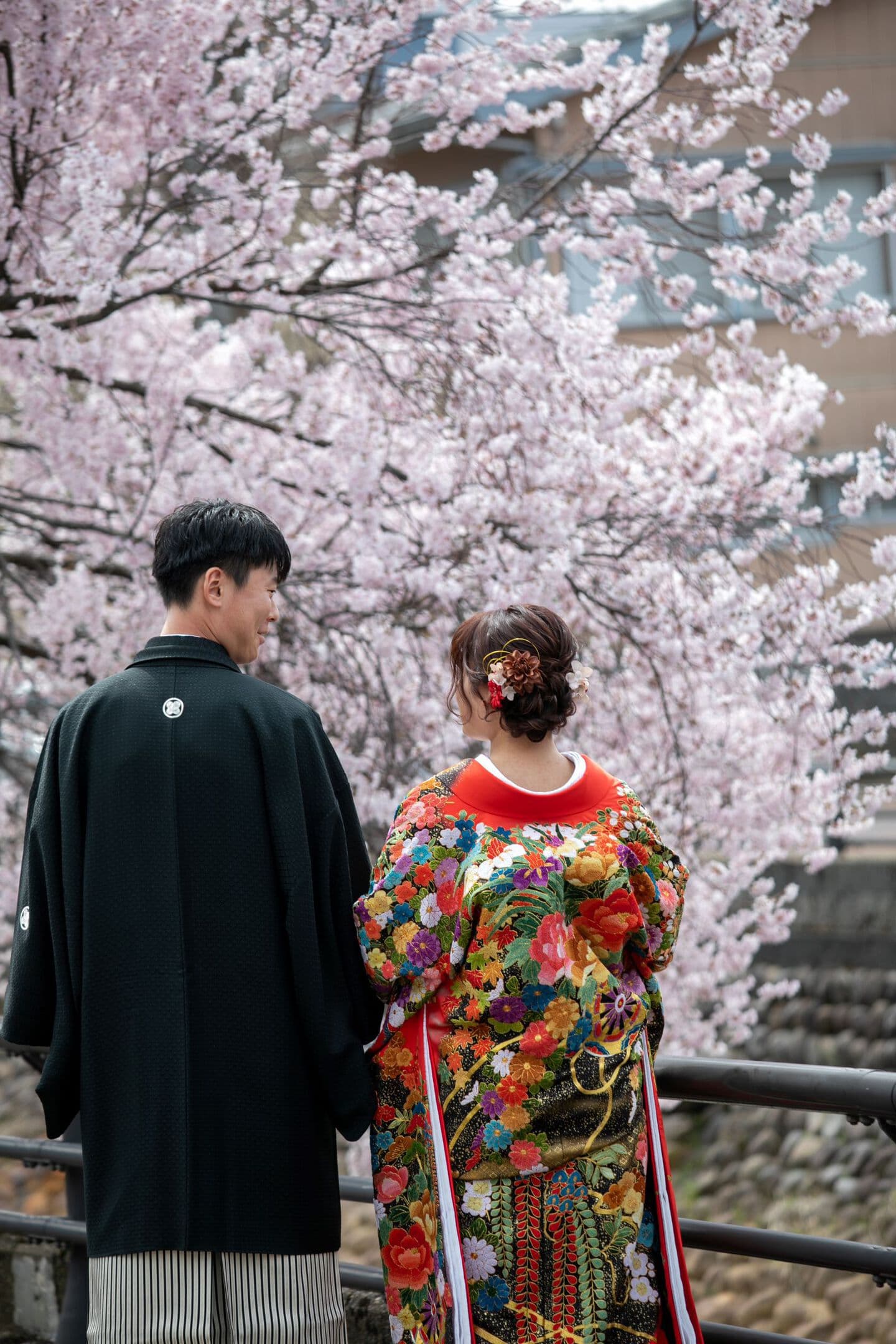 上越フォトウェディング 和装フォトウェディング 桜ロケ撮影 ブライダル撮影