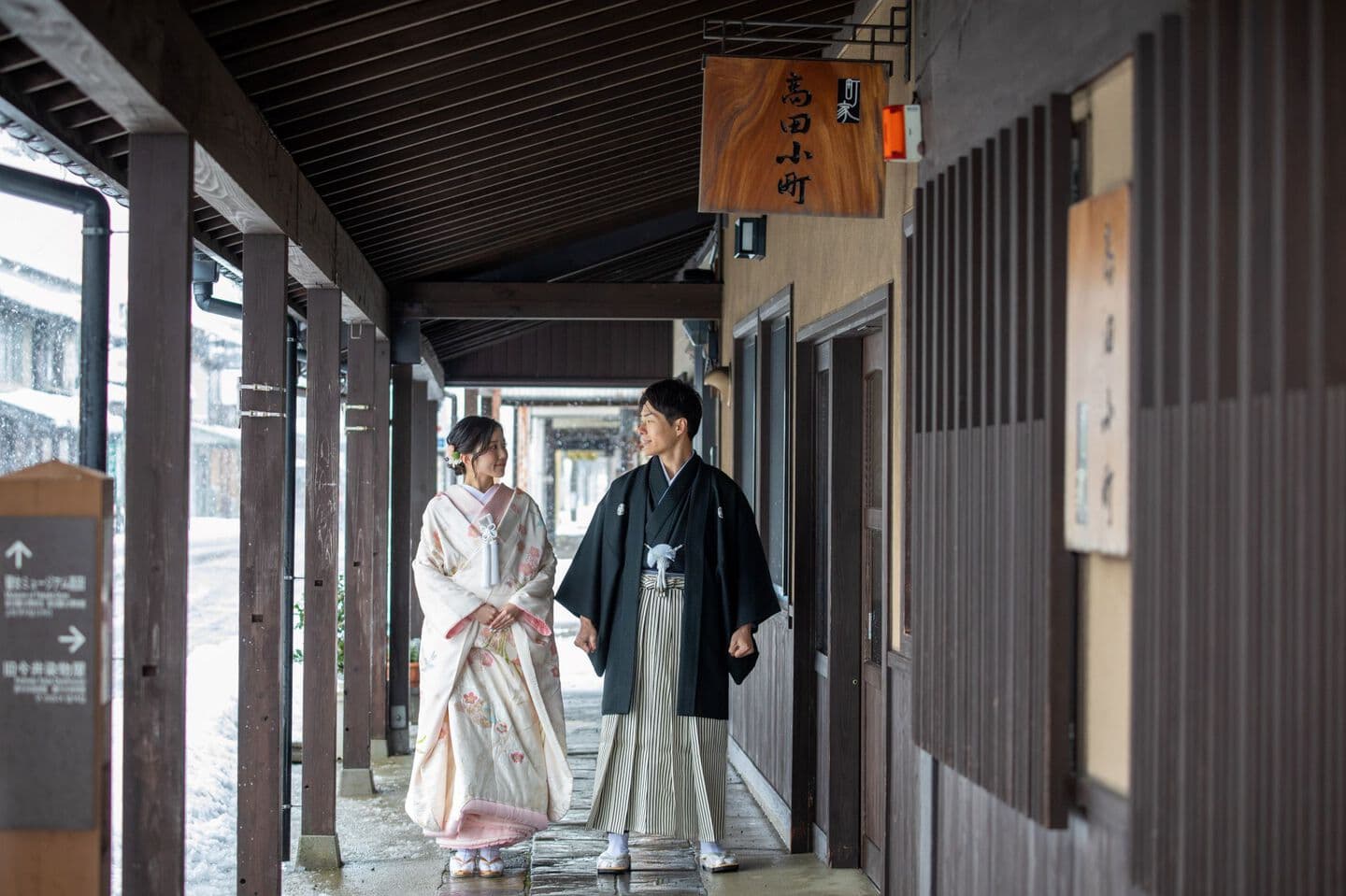 上越市高田　ロケーションフォト　和装ロケ　冬ロケ　雪ロケ　和装撮影　結婚式前撮り　オーツー