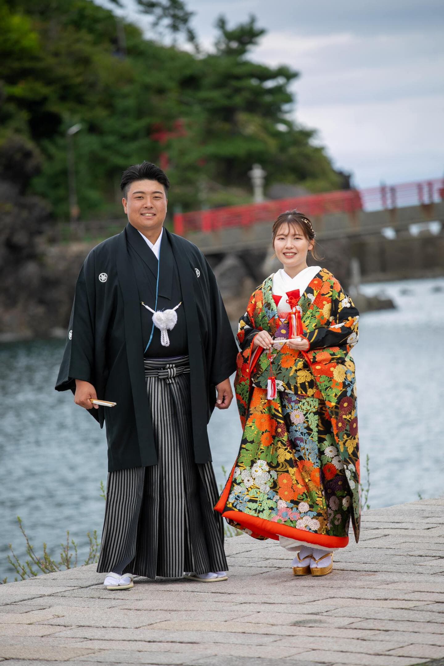 上越市 糸魚川市 ロケーション撮影 ロケ撮影 結婚式前撮り 和装前撮り 和装ロケ 弁天岩 ウエディングフォト ドローン撮影 アンジーメレ