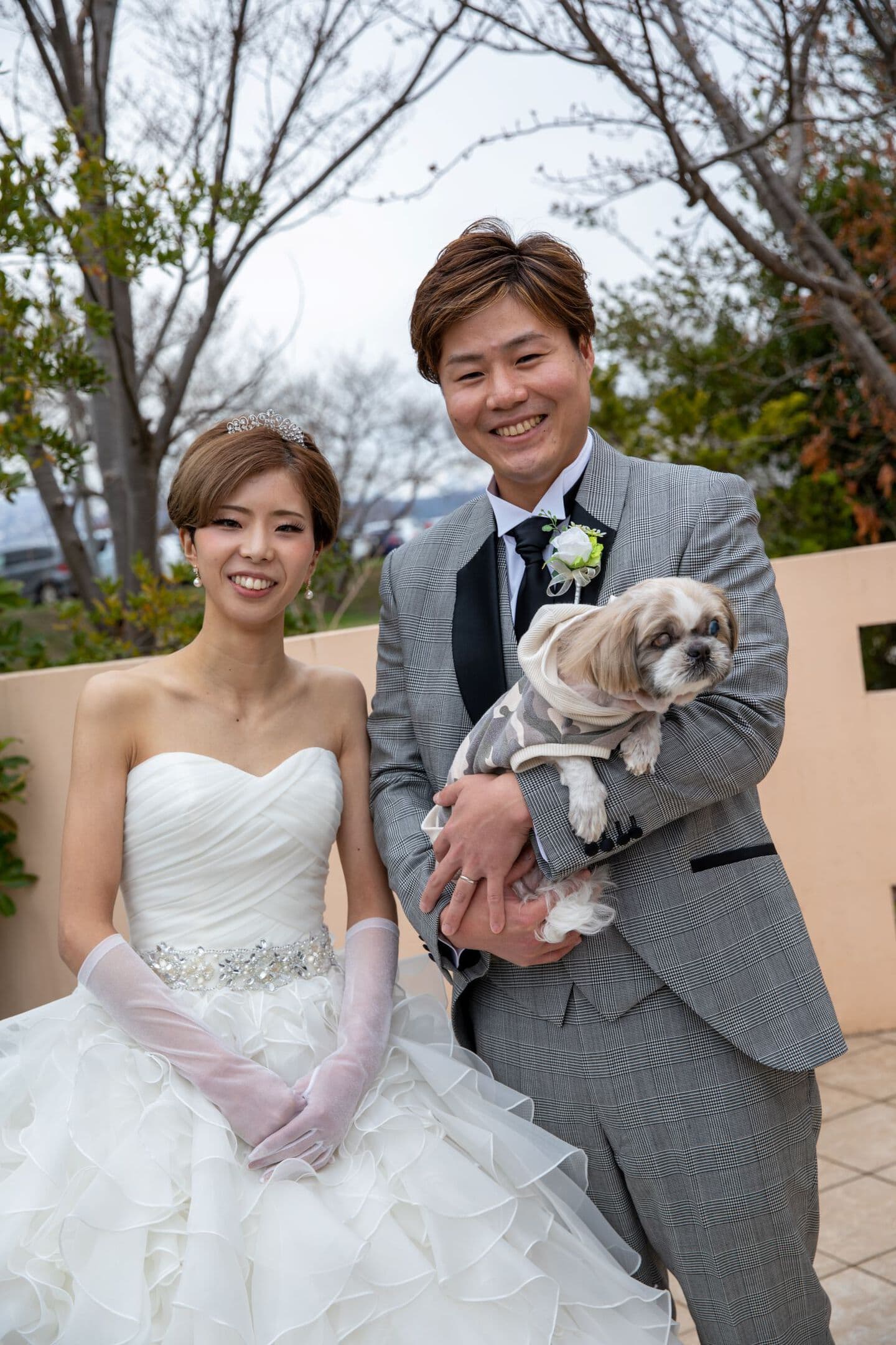 ペットと一緒 ウェディングフォト ウェディングドレス撮影 結婚式 写真のみ フォトのみ 上越市 オーツー